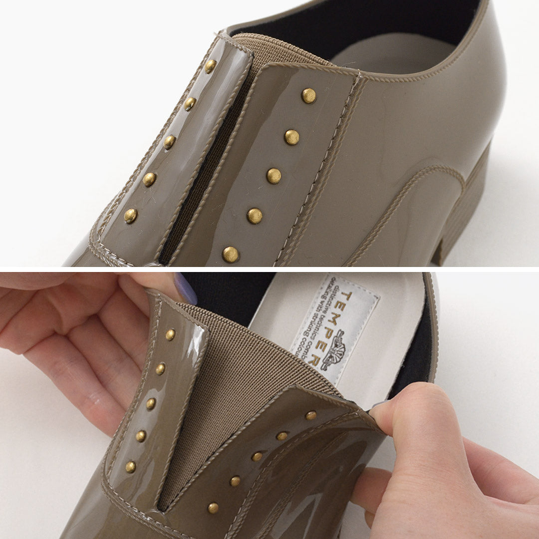 TEMPERATE(テンパレイト) レインシューズ スタッズ マニッシュシューズ OMBRE