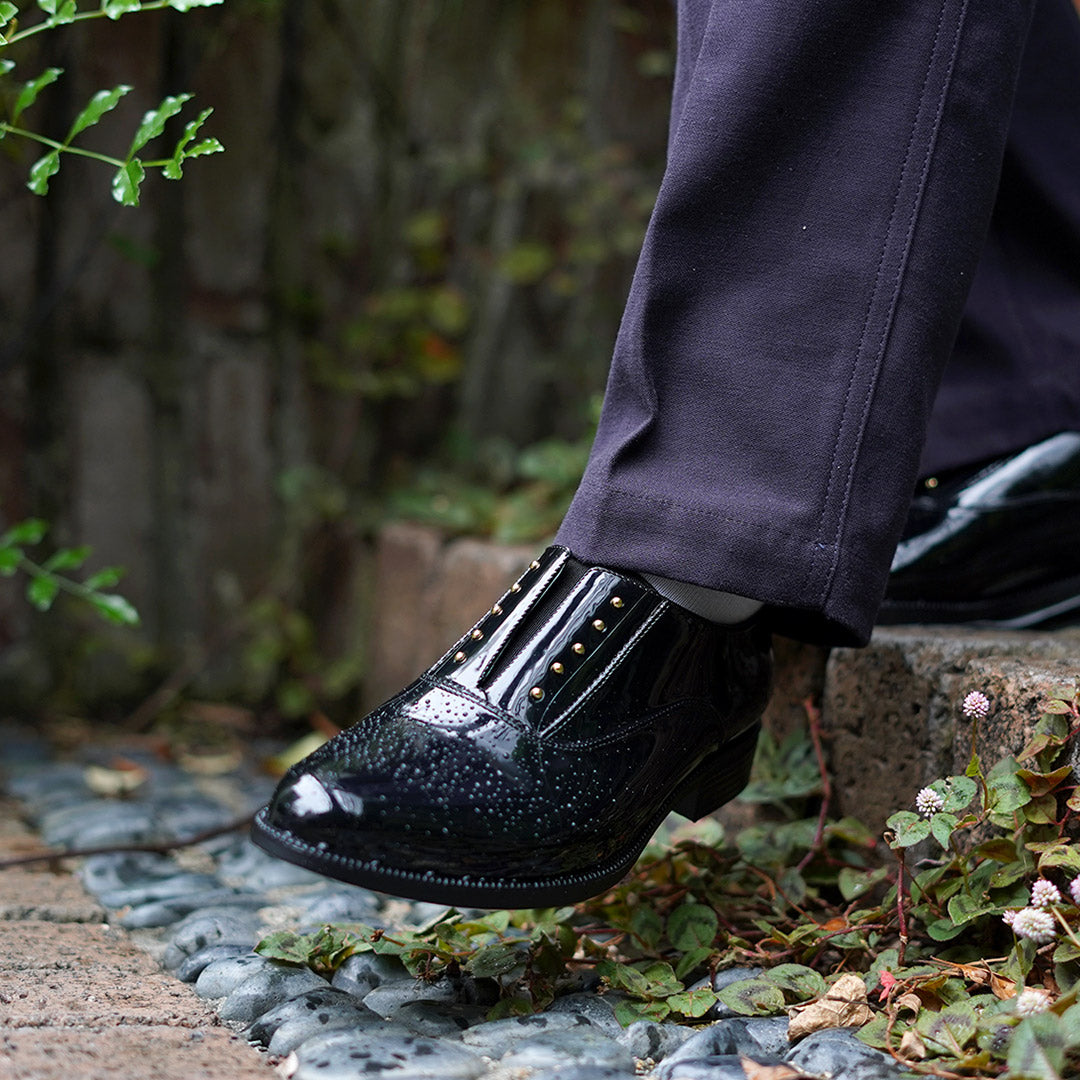 TEMPERATE(テンパレイト) レインシューズ スタッズ マニッシュシューズ OMBRE