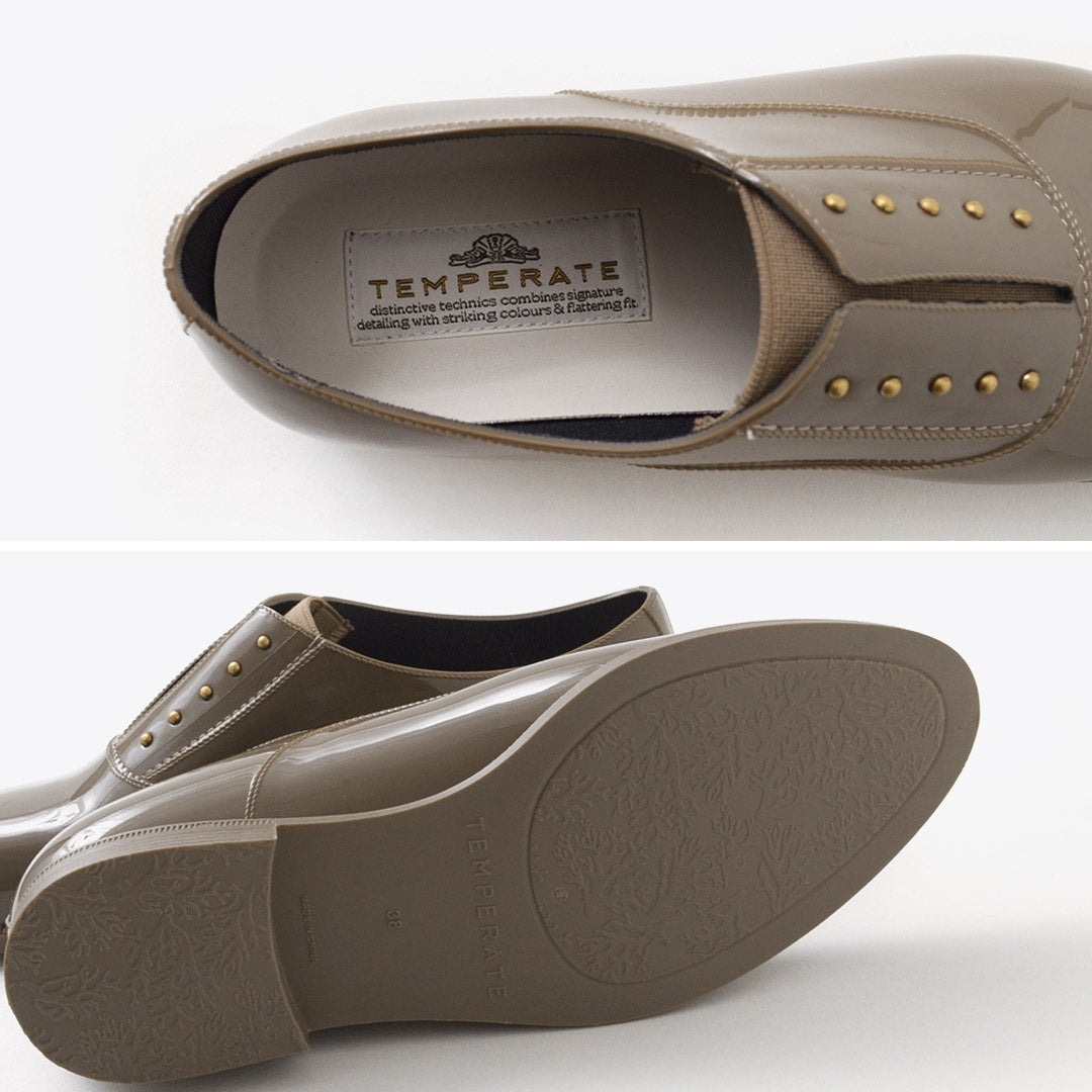 TEMPERATE(テンパレイト) レインシューズ スタッズ マニッシュシューズ OMBRE