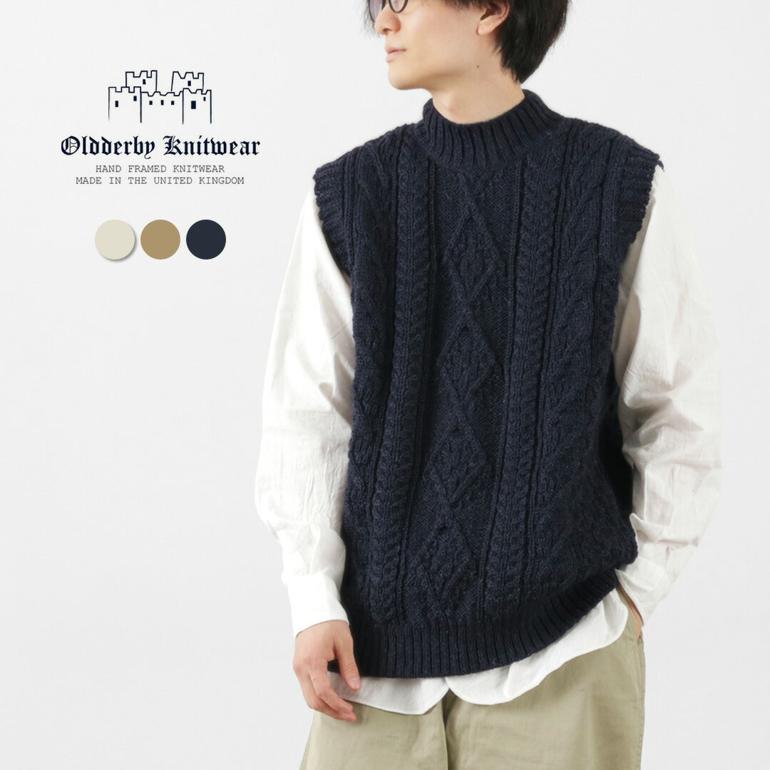 【30%OFF】OLD DERBY KNITWEAR(オールドダービーニットウェア) ケーブル タートル スリップオーバー