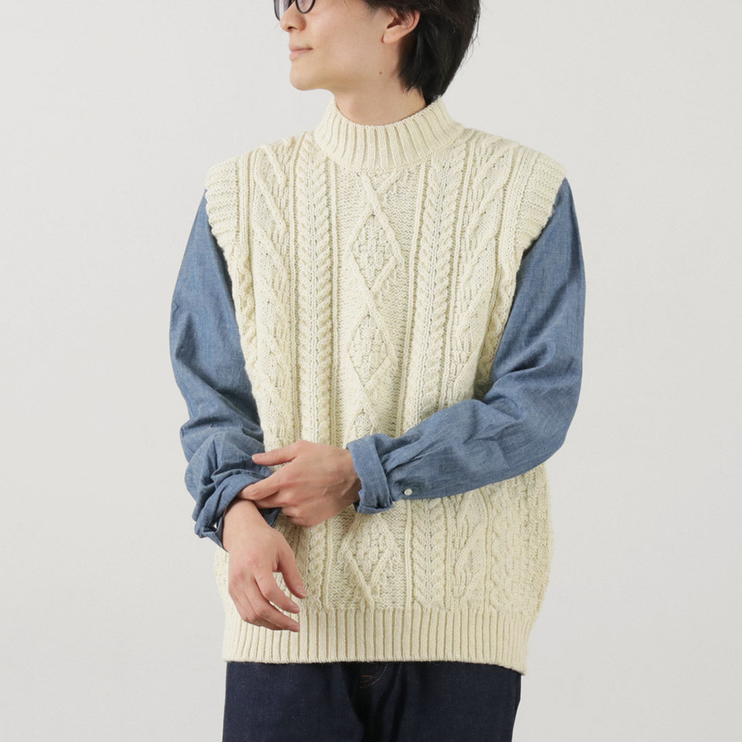 【30%OFF】OLD DERBY KNITWEAR(オールドダービーニットウェア) ケーブル タートル スリップオーバー
