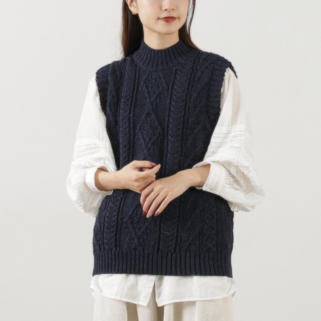 【30%OFF】OLD DERBY KNITWEAR(オールドダービーニットウェア) ケーブル タートル スリップオーバー