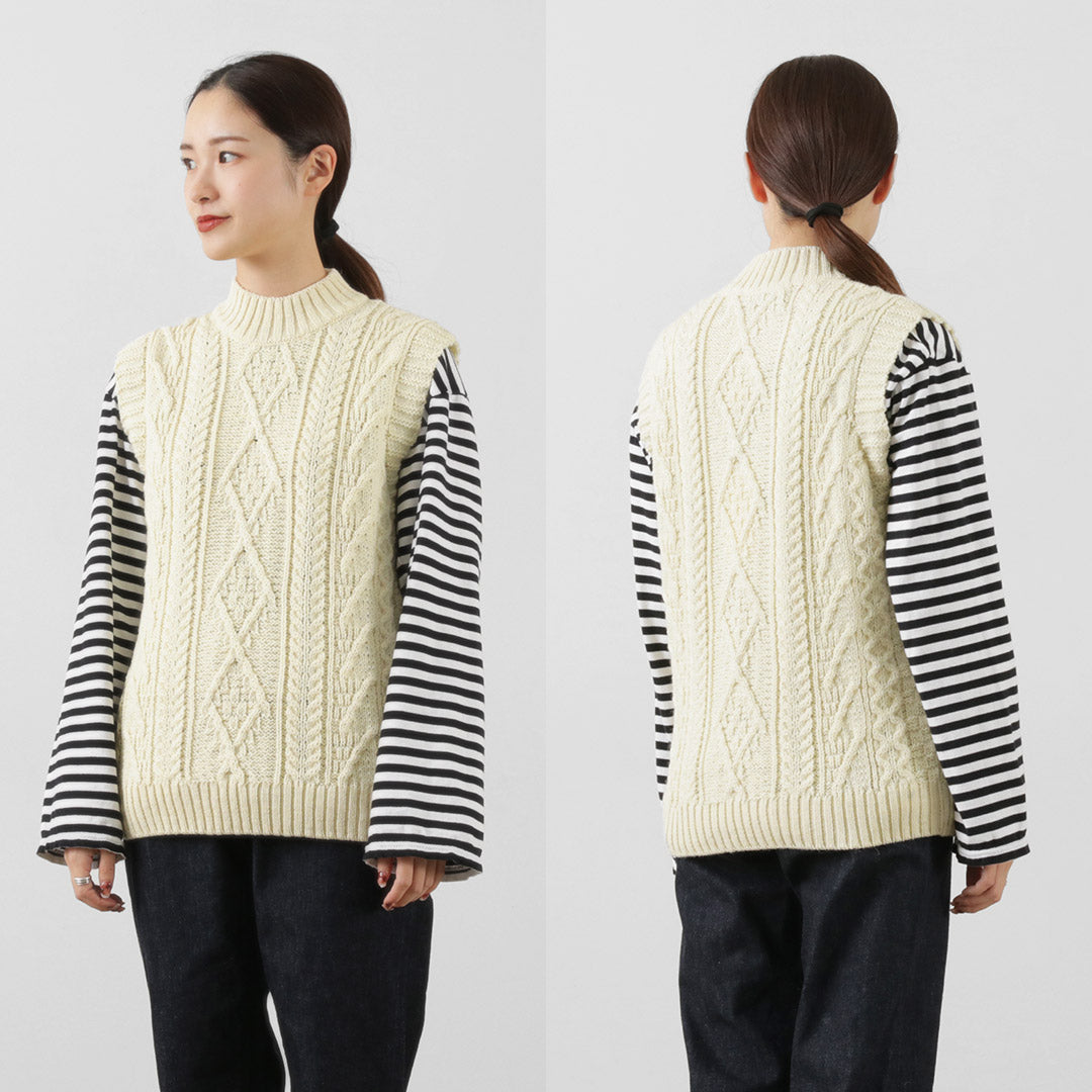 【30%OFF】OLD DERBY KNITWEAR(オールドダービーニットウェア) ケーブル タートル スリップオーバー