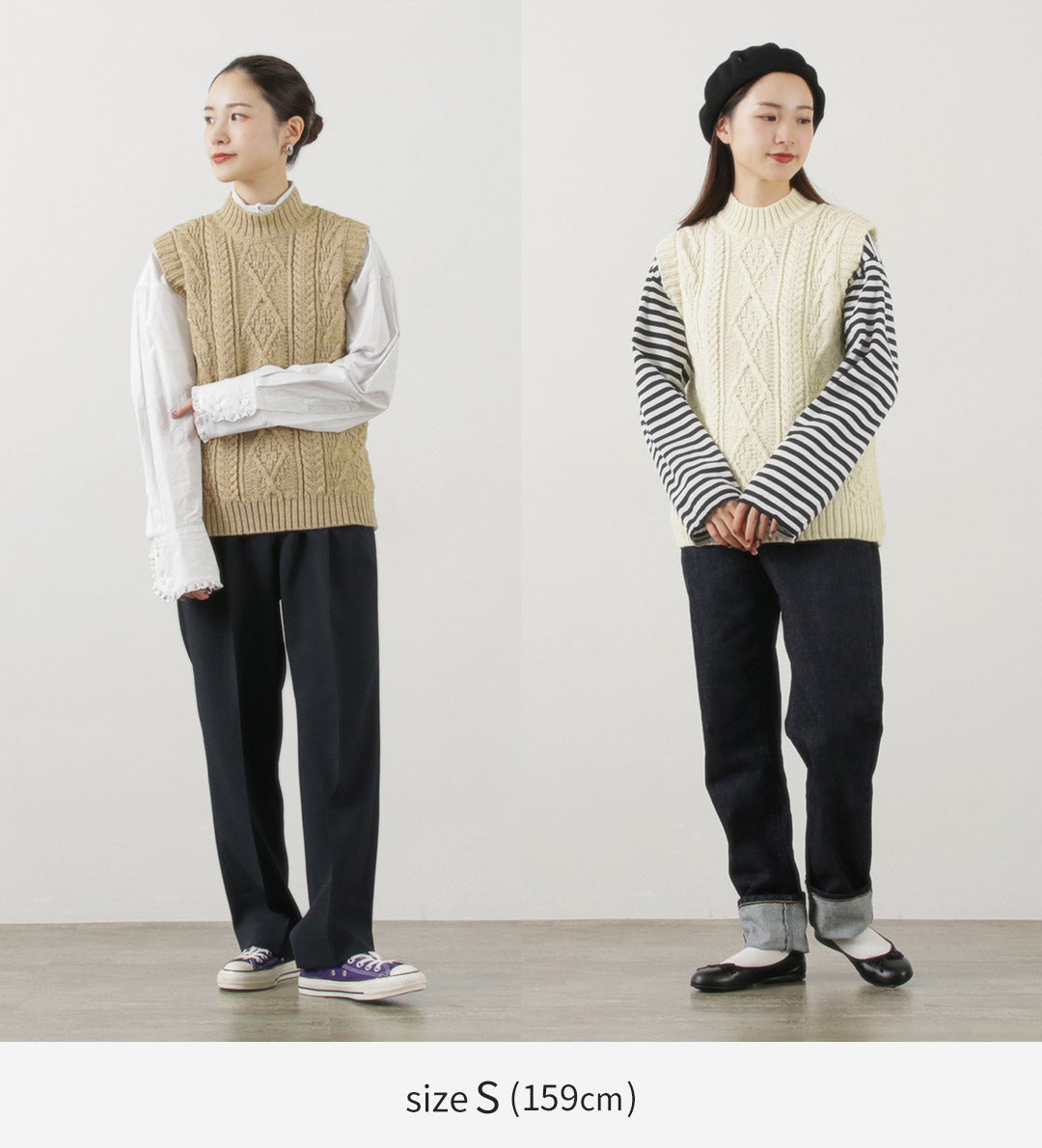 【30%OFF】OLD DERBY KNITWEAR(オールドダービーニットウェア) ケーブル タートル スリップオーバー