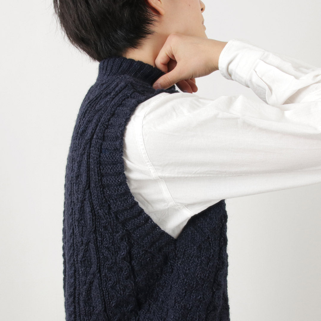 【30%OFF】OLD DERBY KNITWEAR(オールドダービーニットウェア) ケーブル タートル スリップオーバー