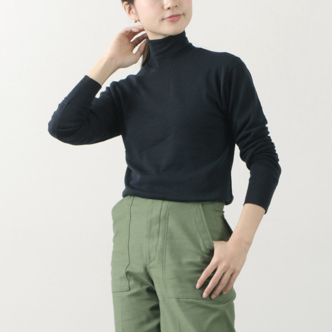 【50%OFF】GICIPI(ジチピ) カロータ タートルネック ウール&シルク混ニットソー