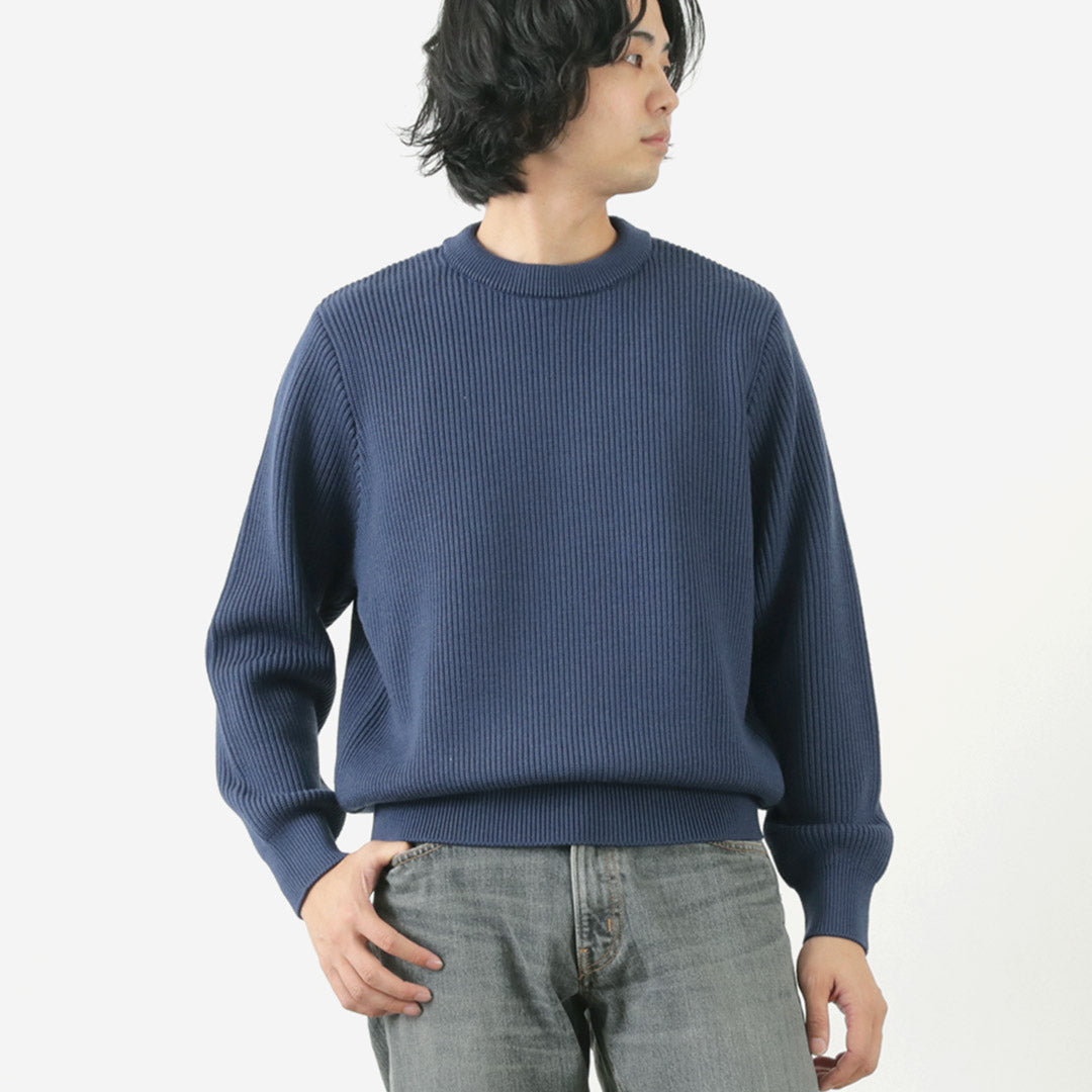 YONETOMI NEW BASIC(ヨネトミニューベーシック) エクストラファイン ウールリブ ニット プルオーバー