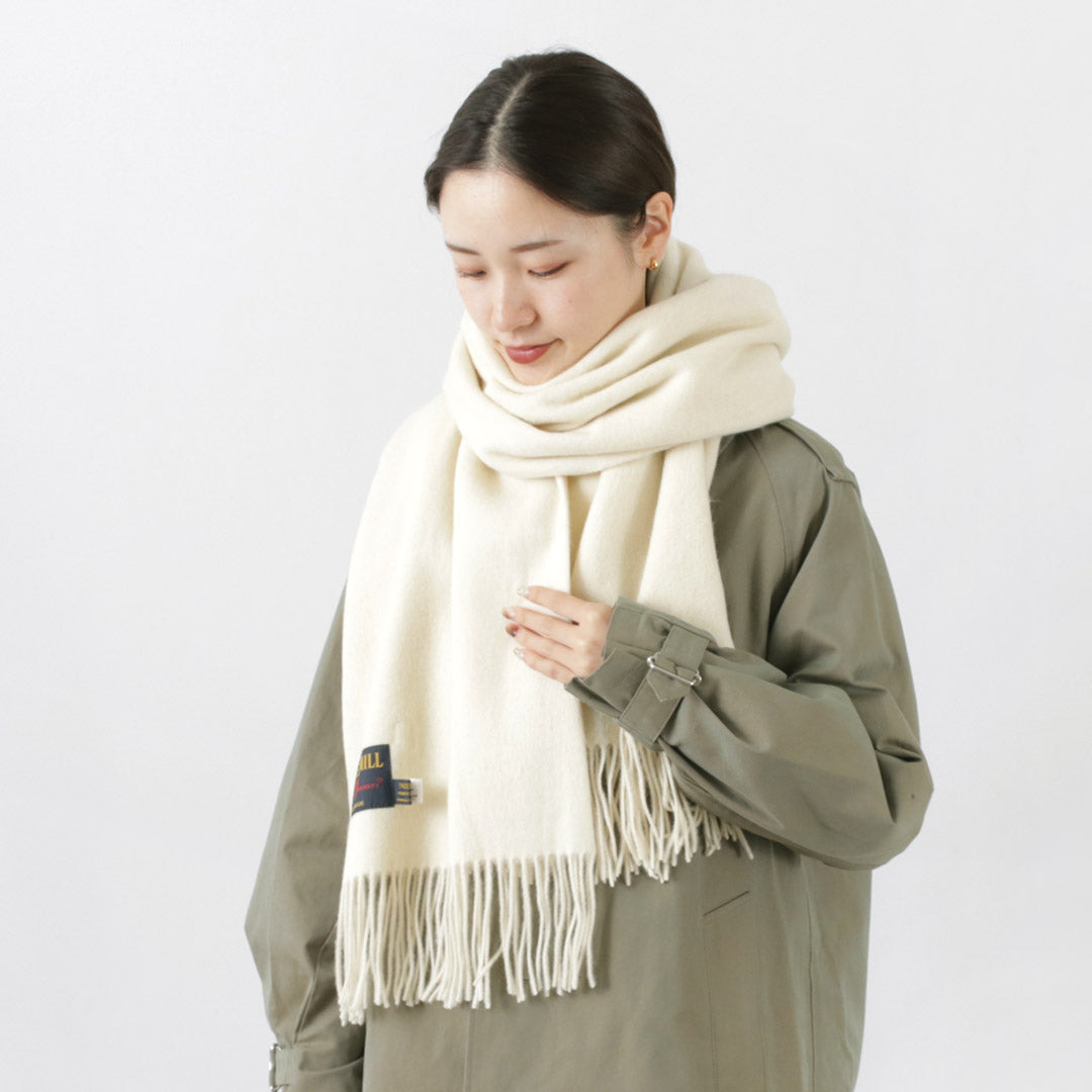 TWEED MILL(ツイードミル) 70×213 ラムウール ストール ソリッド