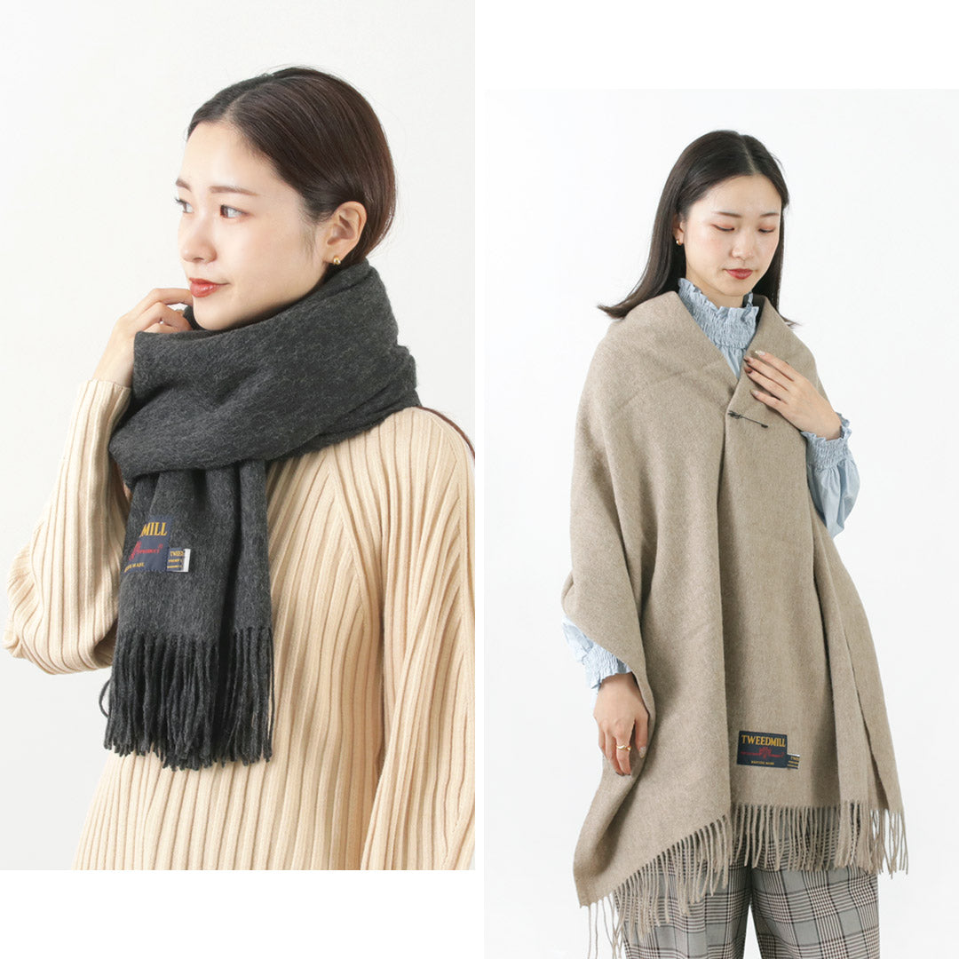 TWEED MILL(ツイードミル) 70×213 ラムウール ストール ソリッド