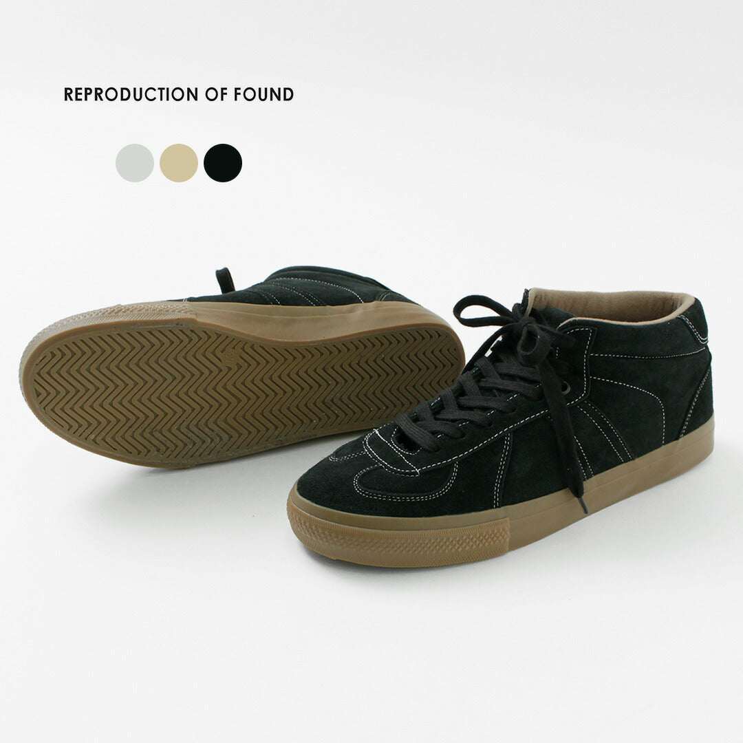 【50%OFF】REPRODUCTION OF FOUND(リプロダクション オブ ファウンド) ジャーマン ミリタリー トレーナー シュリンクレザー ハーフカット