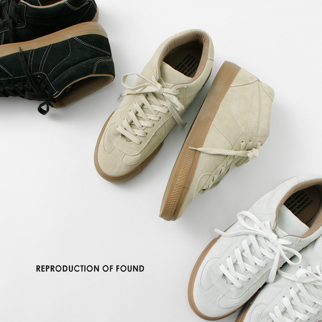 【50%OFF】REPRODUCTION OF FOUND(リプロダクション オブ ファウンド) ジャーマン ミリタリー トレーナー シュリンクレザー ハーフカット