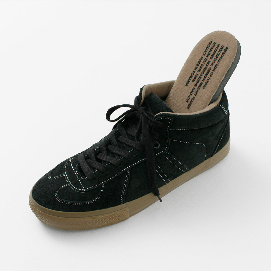 【50%OFF】REPRODUCTION OF FOUND(リプロダクション オブ ファウンド) ジャーマン ミリタリー トレーナー シュリンクレザー ハーフカット