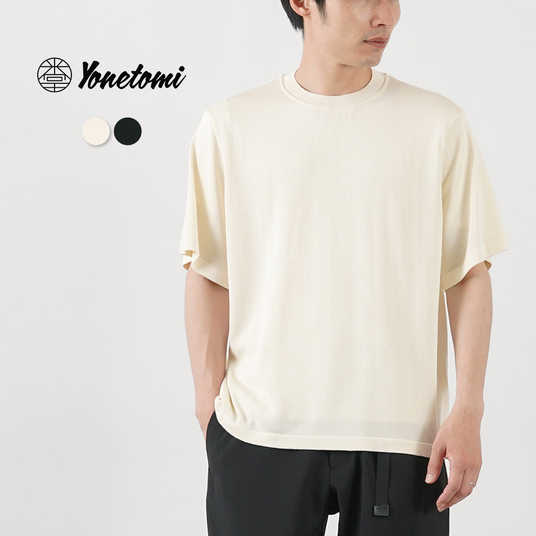 YONETOMI NEW BASIC(ヨネトミニューベーシック)ヘビーウエイト シルクニット Tシャツ