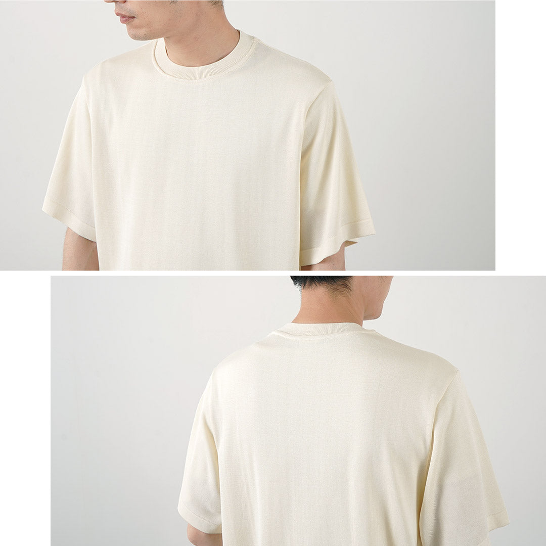 YONETOMI NEW BASIC(ヨネトミニューベーシック)ヘビーウエイト シルクニット Tシャツ