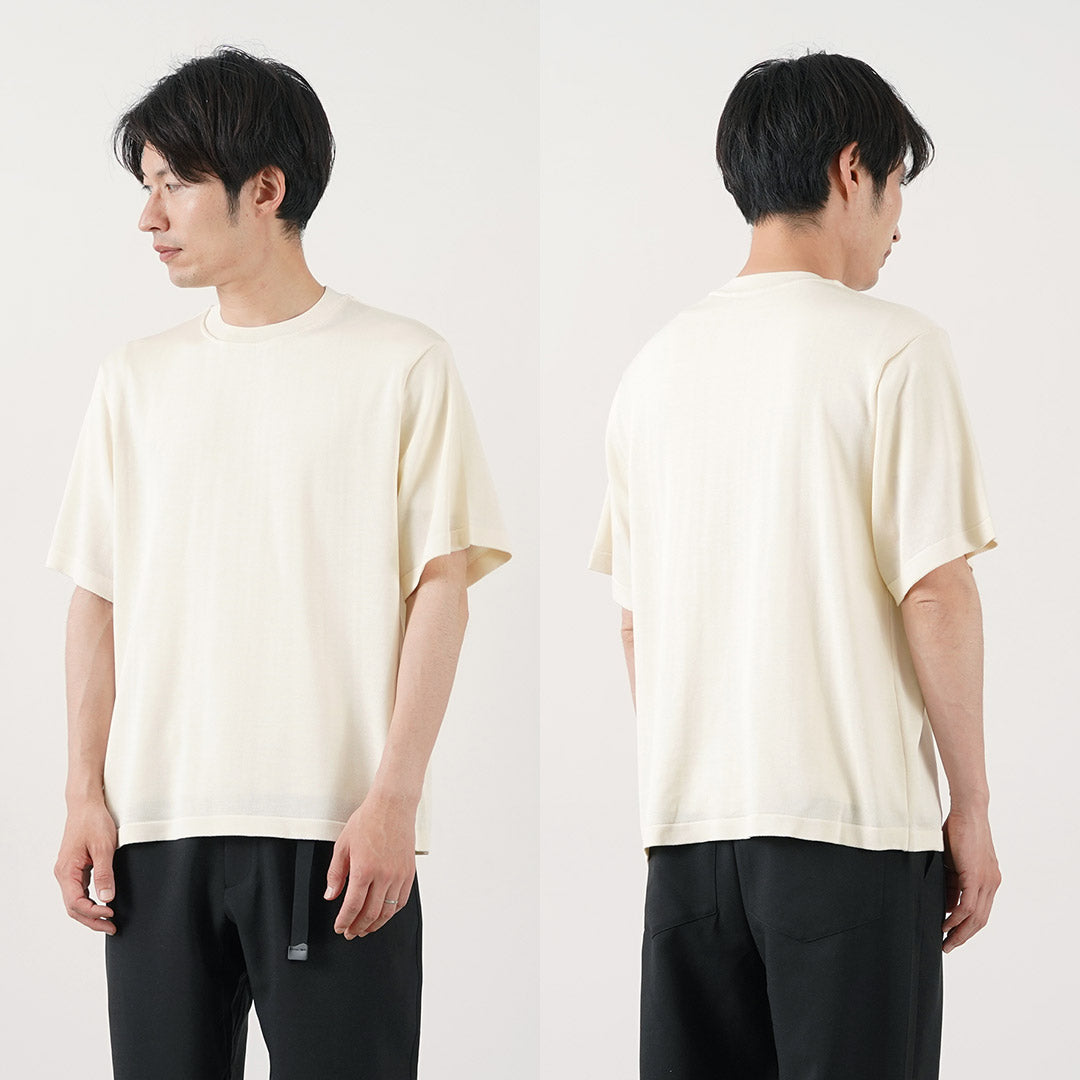 YONETOMI NEW BASIC(ヨネトミニューベーシック)ヘビーウエイト シルクニット Tシャツ