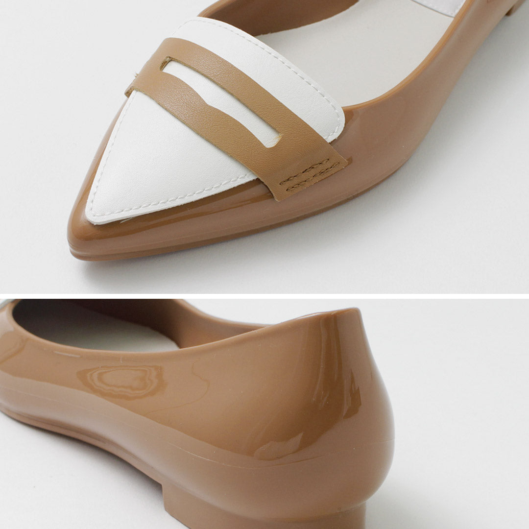 【30%OFF】TEMPERATE(テンパレイト) ポインテッド ローファー レインパンプス