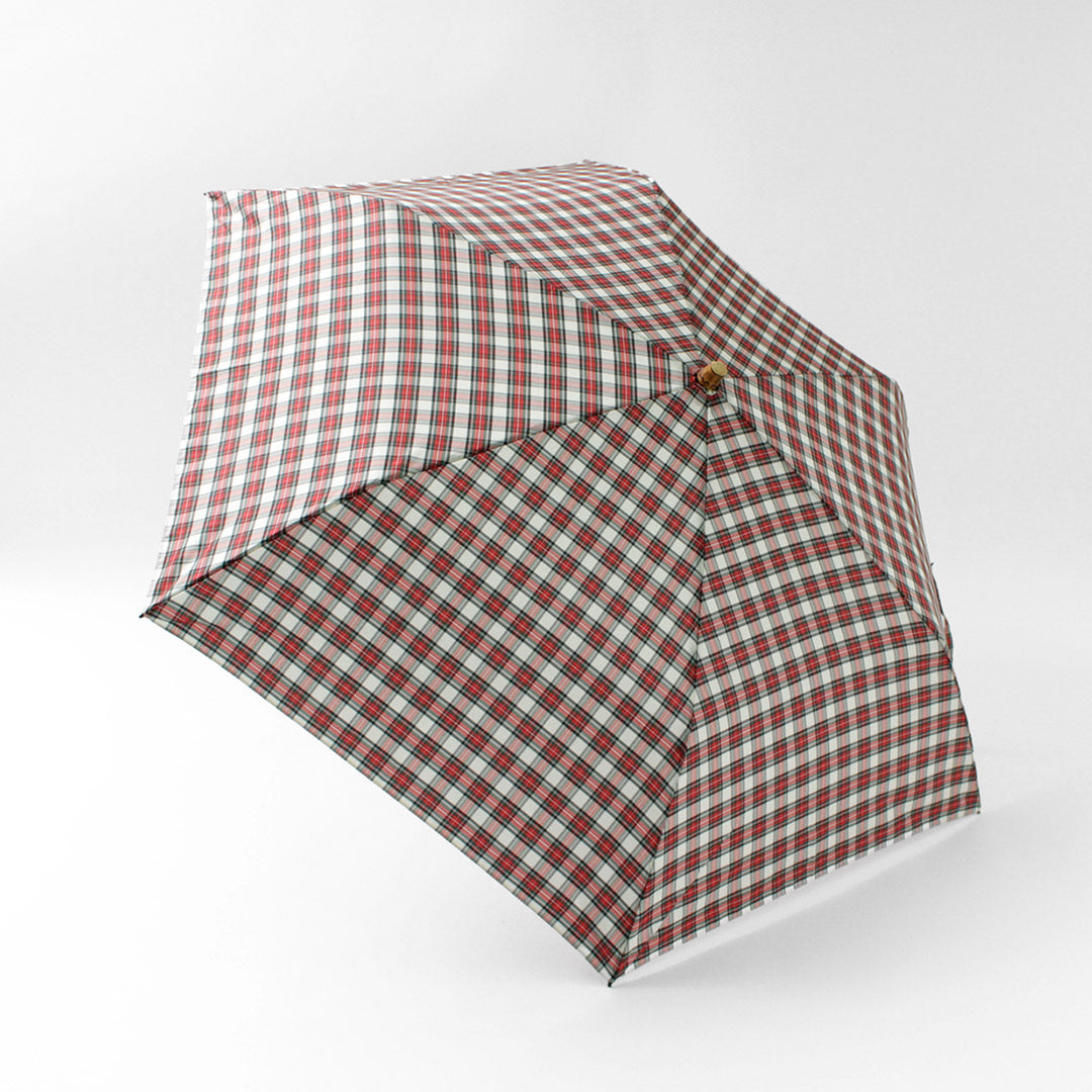 TRADITIONAL WEATHERWEAR(トラディショナル ウェザーウェア) フォールディング バンブー ミニ チェック 折り畳み傘