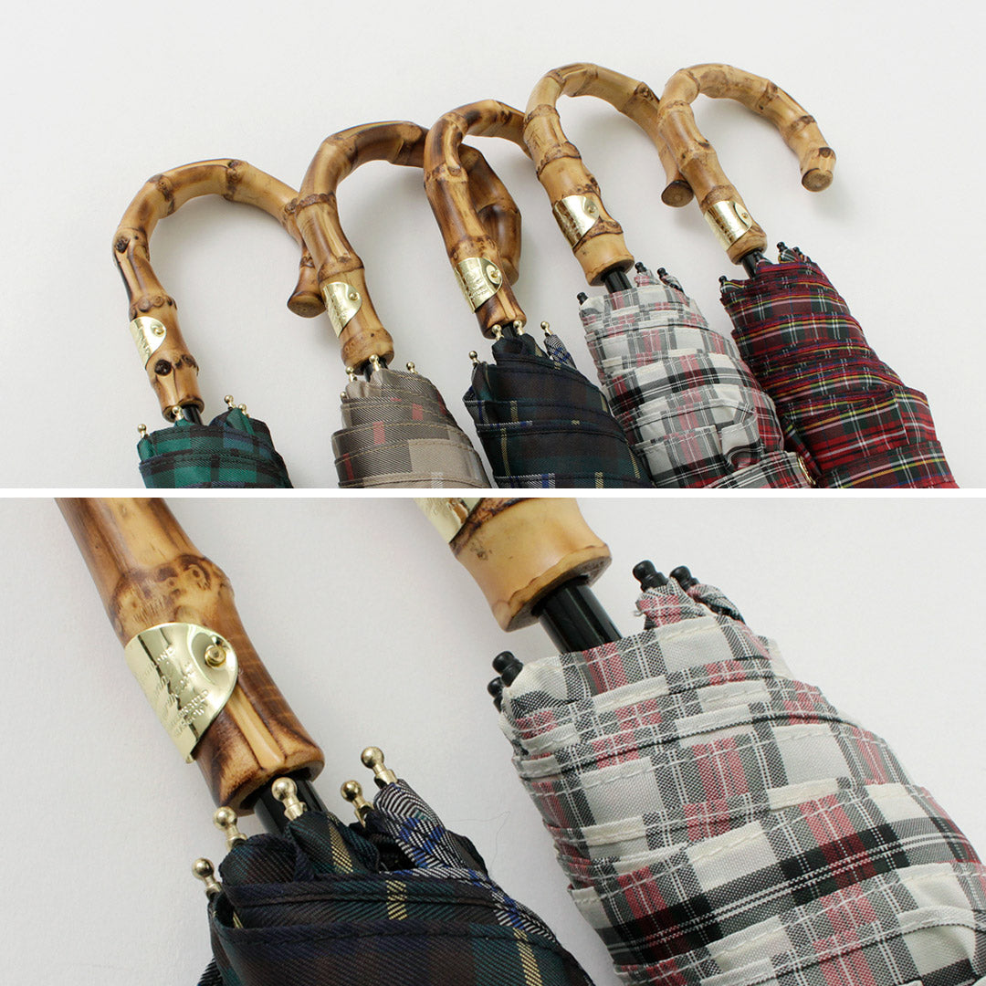 TRADITIONAL WEATHERWEAR(トラディショナル ウェザーウェア) フォールディング バンブー ミニ チェック 折り畳み傘