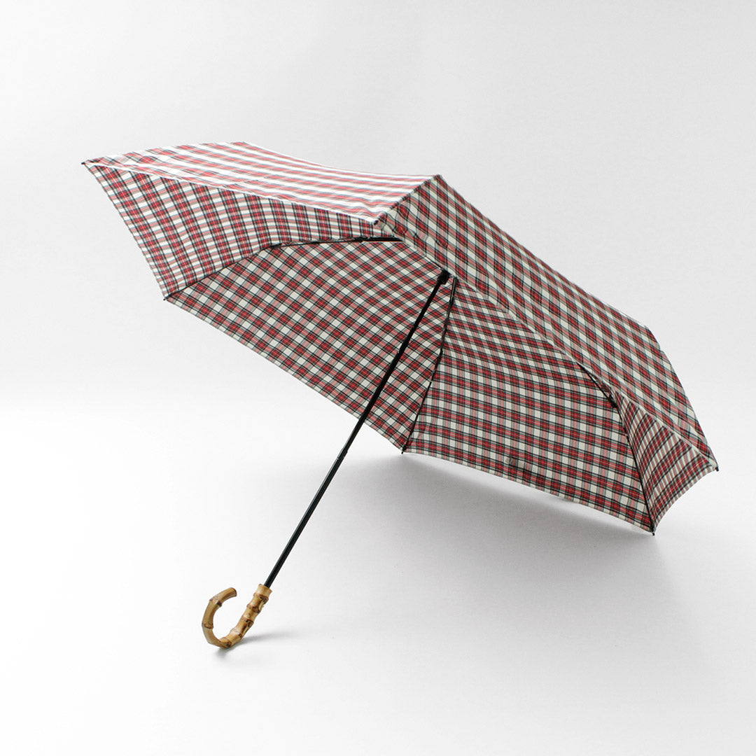 TRADITIONAL WEATHERWEAR(トラディショナル ウェザーウェア) フォールディング バンブー ミニ チェック 折り畳み傘