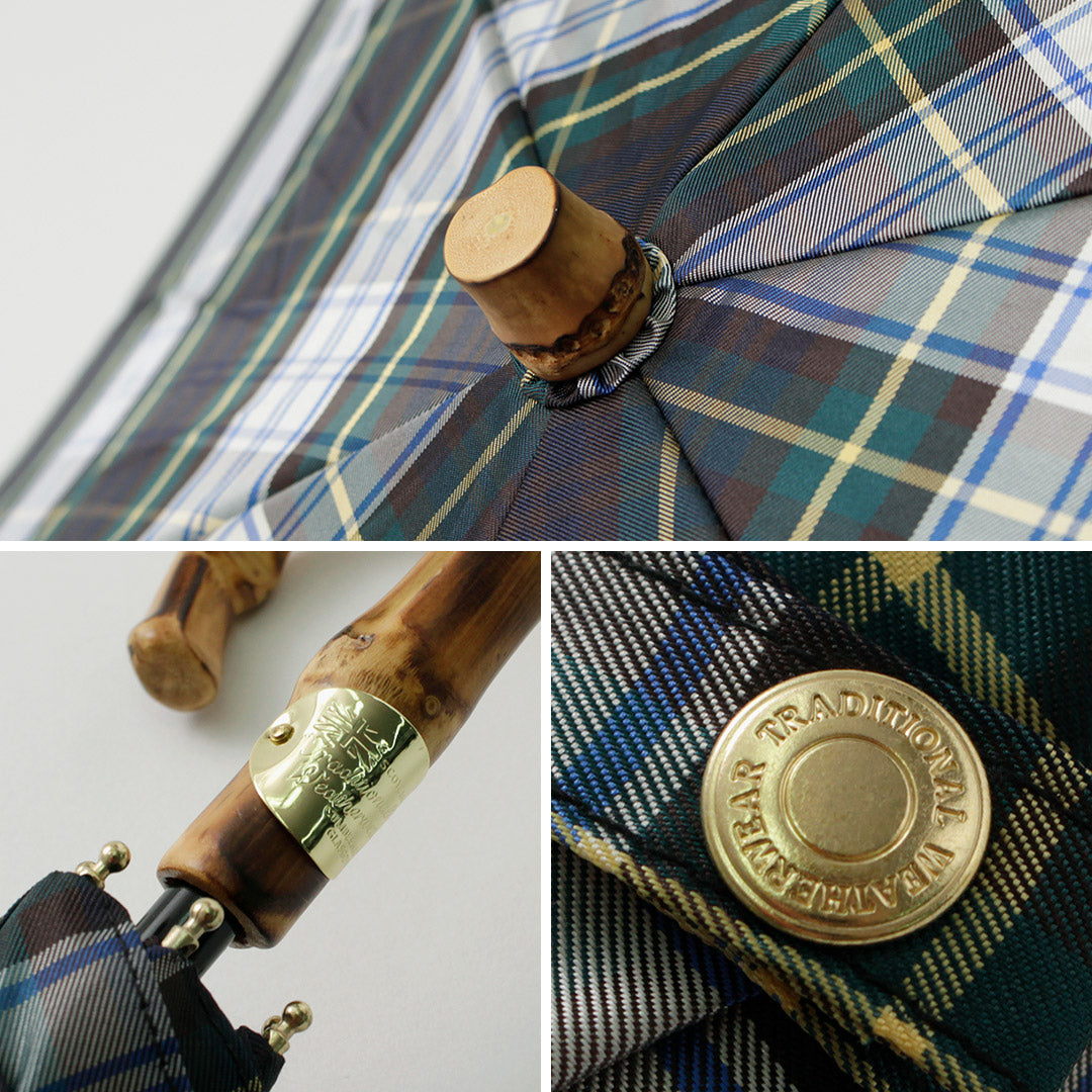 TRADITIONAL WEATHERWEAR(トラディショナル ウェザーウェア) フォールディング バンブー ミニ チェック 折り畳み傘