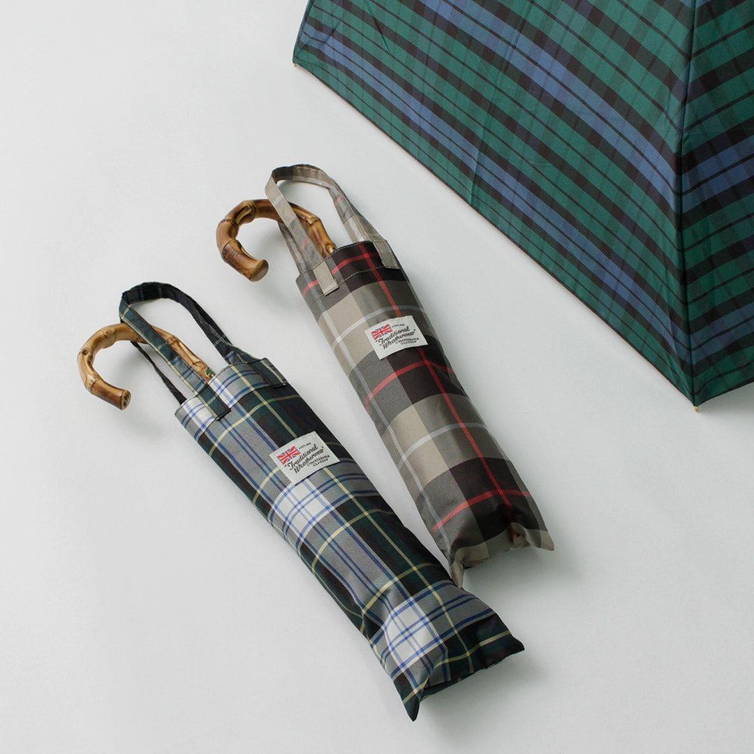 TRADITIONAL WEATHERWEAR(トラディショナル ウェザーウェア) フォールディング バンブー ミニ チェック 折り畳み傘