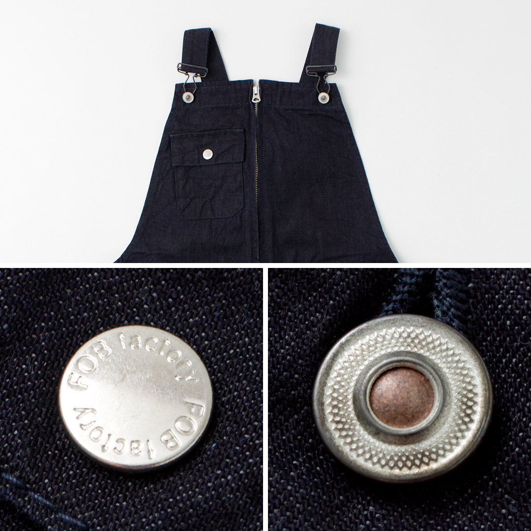 FOB FACTORY(FOBファクトリー) F0517 デニムオーバーオール ワンウォッシュ