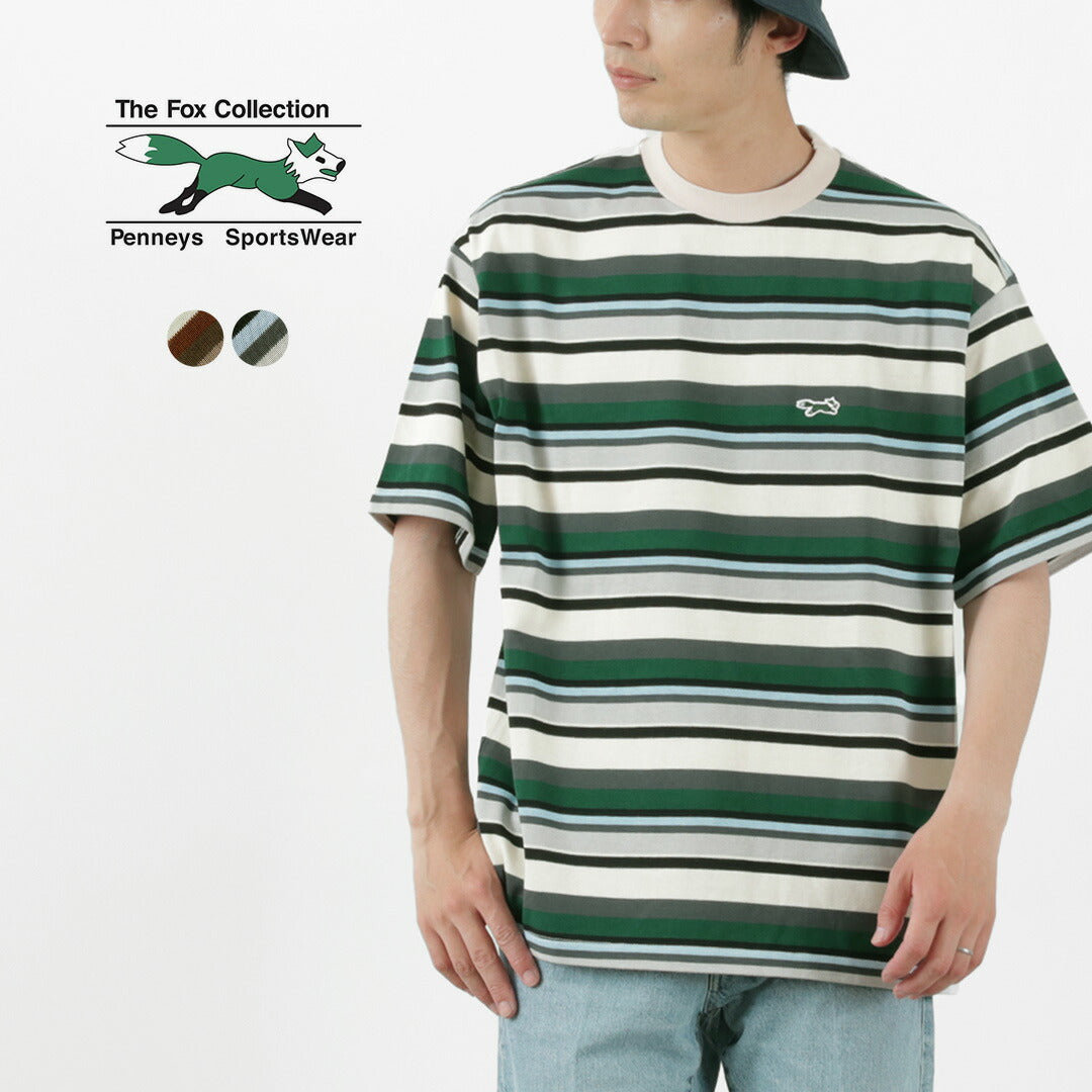 【30%OFF】THE FOX(ザ フォックス) フォックス マルチボーダー Tシャツ