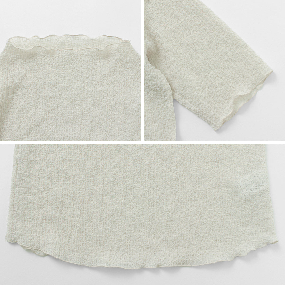 【20%OFF】WHYTO.(ホワイト) シアサッカー ブラウス 2023年モデル