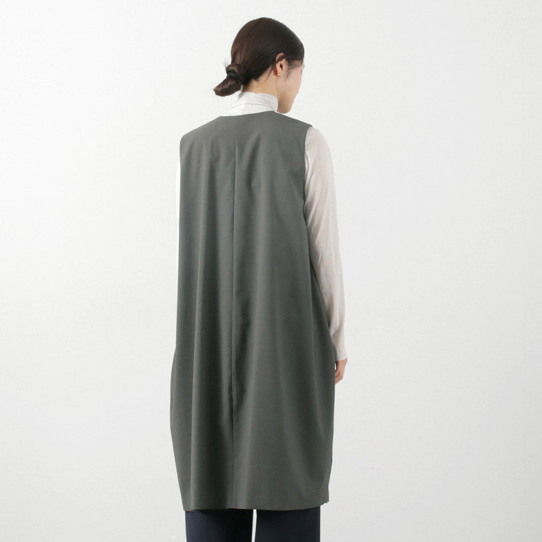 mizuiro ind(ミズイロインド)フロントフライ コクーン ジレ