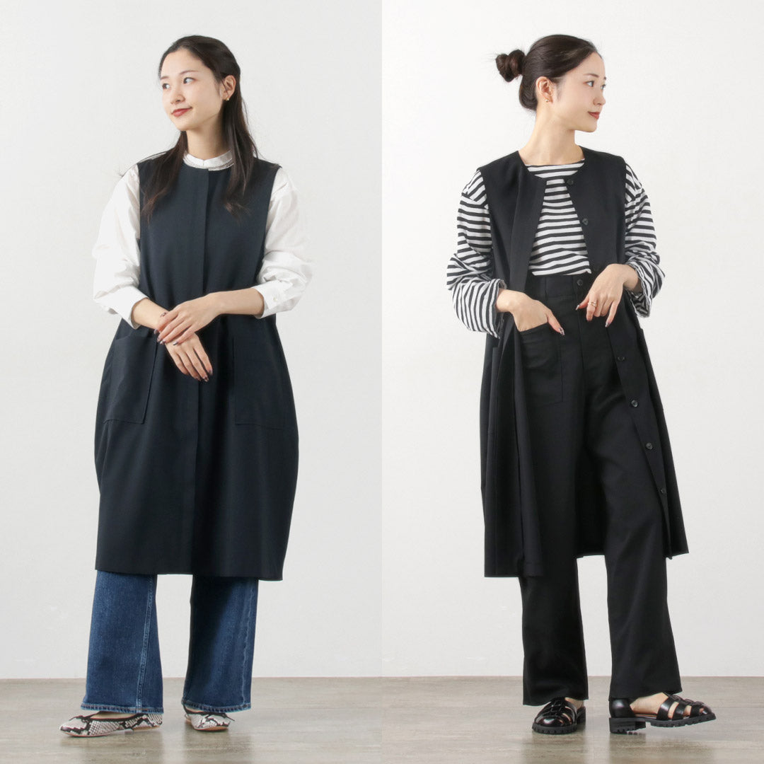 mizuiro ind(ミズイロインド)フロントフライ コクーン ジレ