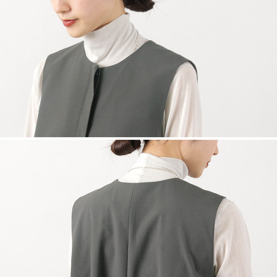 mizuiro ind(ミズイロインド)フロントフライ コクーン ジレ