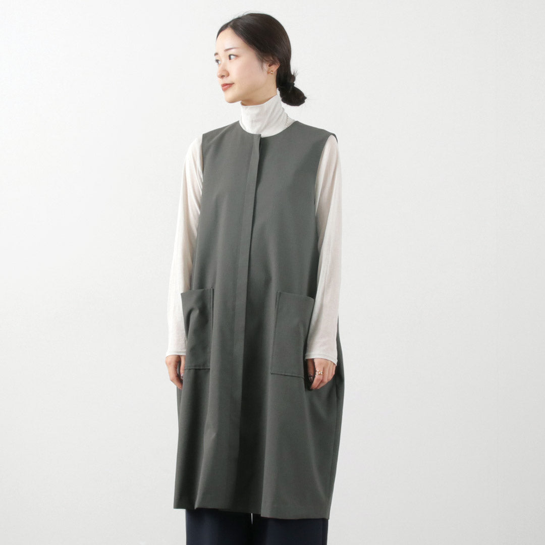 mizuiro ind(ミズイロインド)フロントフライ コクーン ジレ