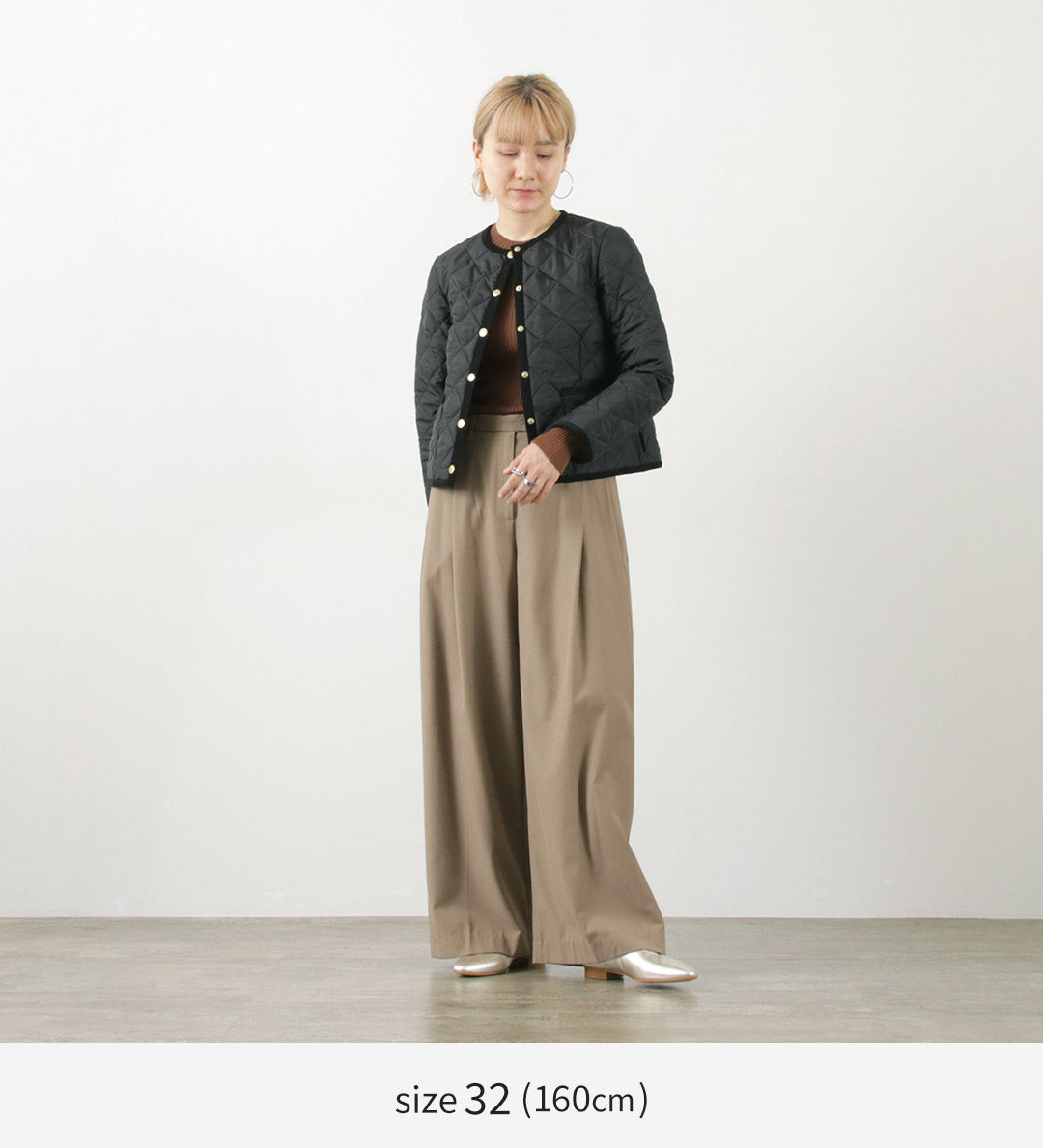 TRADITIONAL WEATHERWEAR(トラディショナル ウェザーウェア) アークリー ノーカラーキルティングジャケット レオパードライニング