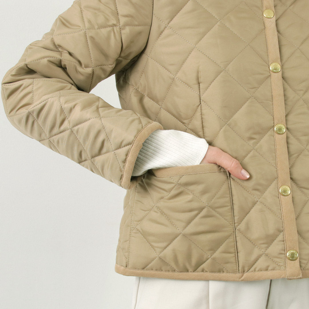 TRADITIONAL WEATHERWEAR(トラディショナル ウェザーウェア) アークリー ノーカラーキルティングジャケット レオパードライニング