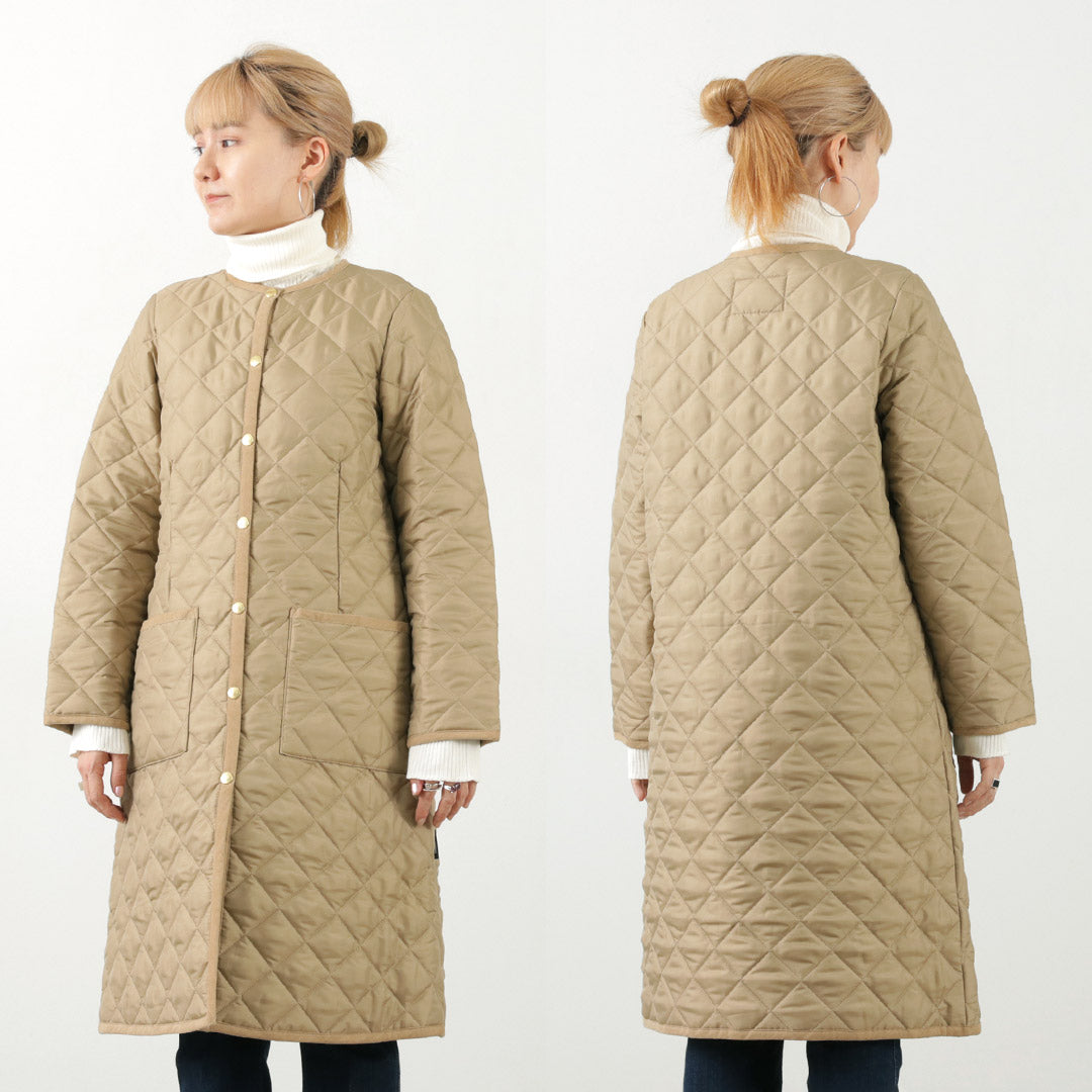 TRADITIONAL WEATHERWEAR(トラディショナル ウェザーウェア) アークリー ノーカラーキルティングコート レオパードライニング