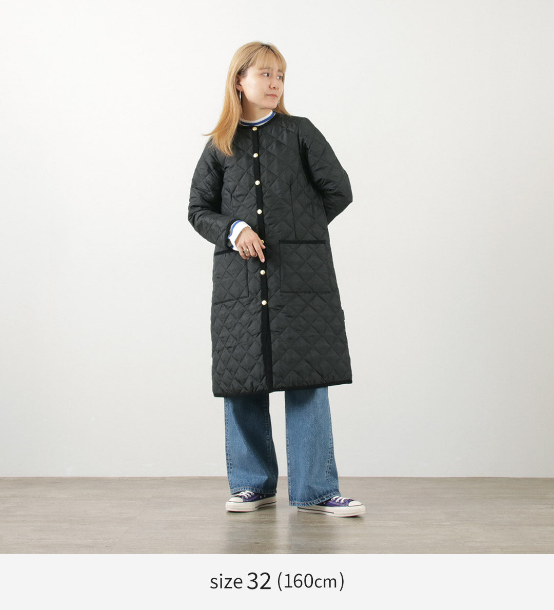 TRADITIONAL WEATHERWEAR(トラディショナル ウェザーウェア) アークリー ノーカラーキルティングコート レオパードライニング