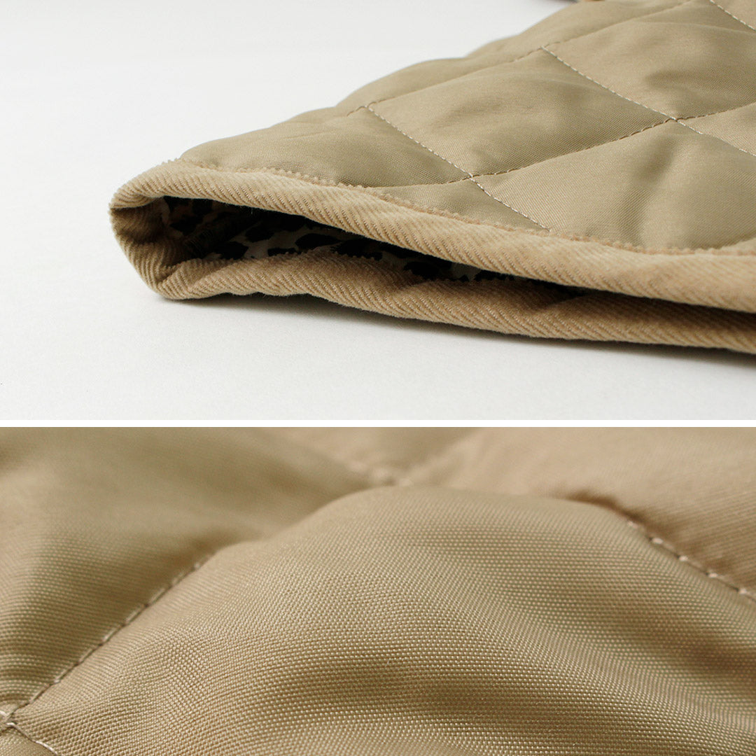 TRADITIONAL WEATHERWEAR(トラディショナル ウェザーウェア) アークリー ノーカラーキルティングコート レオパードライニング