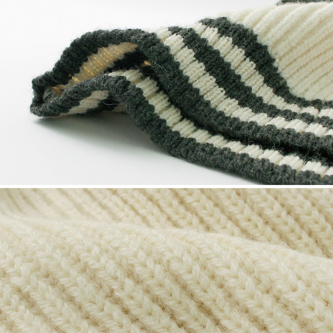 【30%OFF】KERRY WOOLLEN MILLS(ケリーウーレンミルズ) カラー別注 フィッシャーマンリブ クルーネック セーター ウィズ ライン