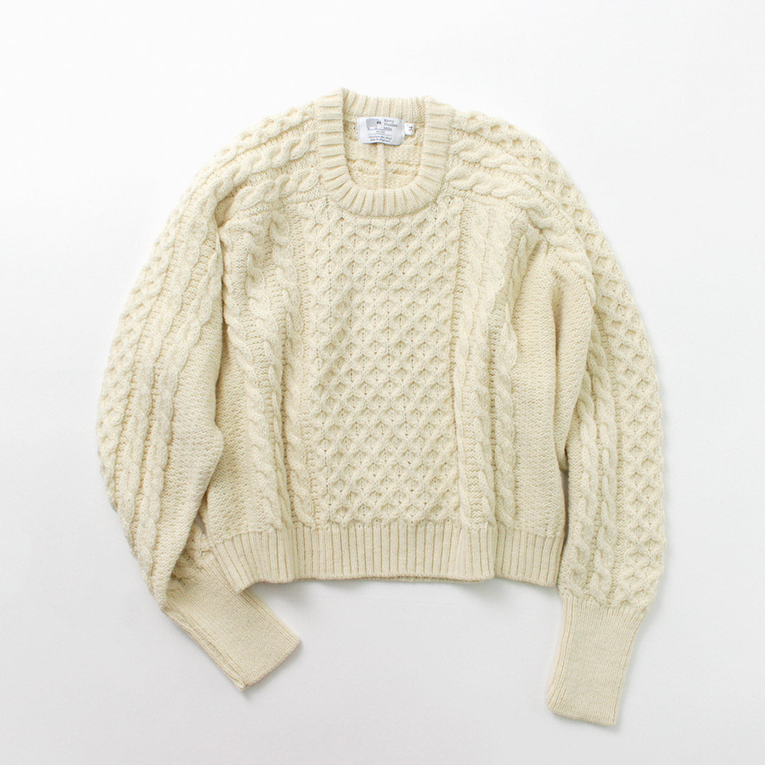KERRY WOOLLEN MILLS(ケリーウーレンミルズ) アランケーブル ショート クルーネック セーター