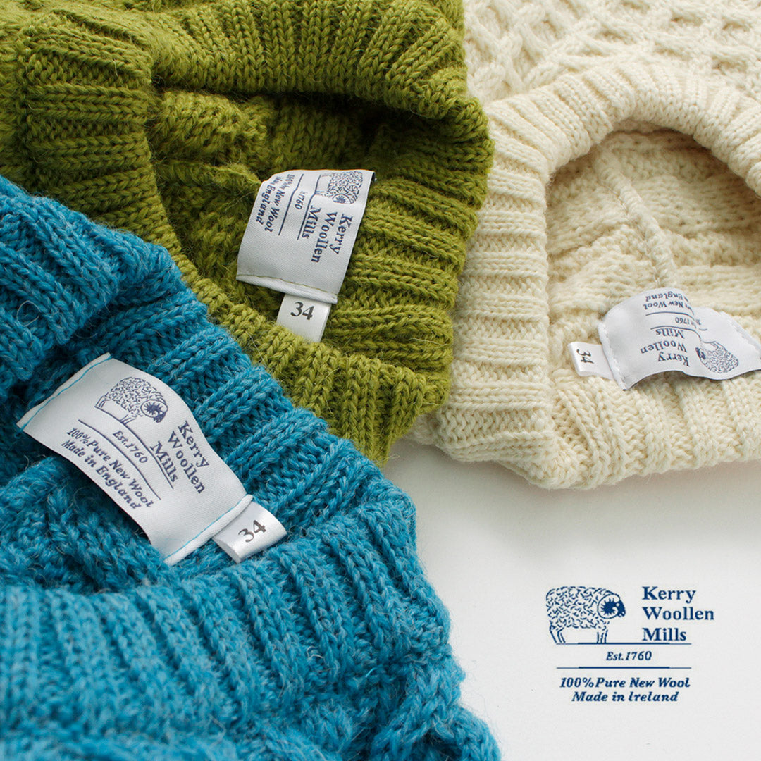 KERRY WOOLLEN MILLS(ケリーウーレンミルズ) アランケーブル ショート クルーネック セーター