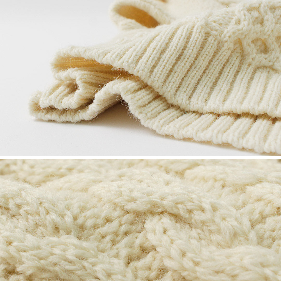 KERRY WOOLLEN MILLS(ケリーウーレンミルズ) アランケーブル ショート クルーネック セーター