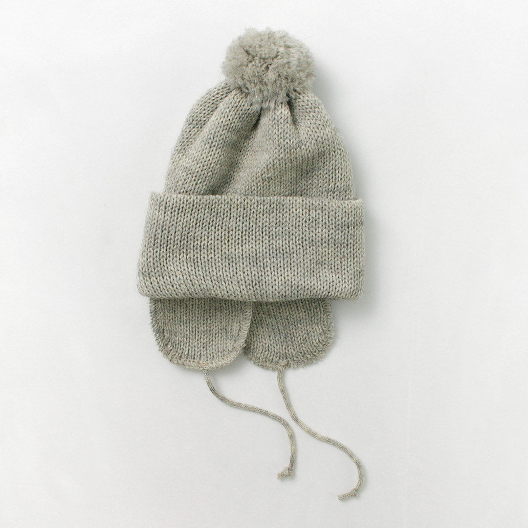 HIGHLAND 2000(ハイランド 2000) ソリッド ボブキャップ ダブルイヤーカバー アンド ポンポン アンド チンロープ