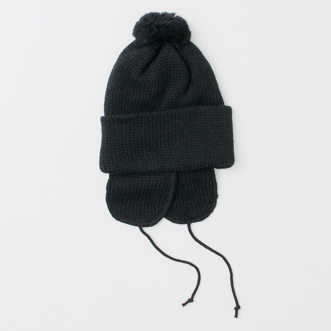 HIGHLAND 2000(ハイランド 2000) ソリッド ボブキャップ ダブルイヤーカバー アンド ポンポン アンド チンロープ