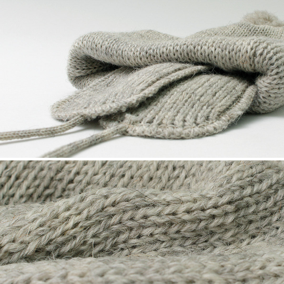 HIGHLAND 2000(ハイランド 2000) ソリッド ボブキャップ ダブルイヤーカバー アンド ポンポン アンド チンロープ