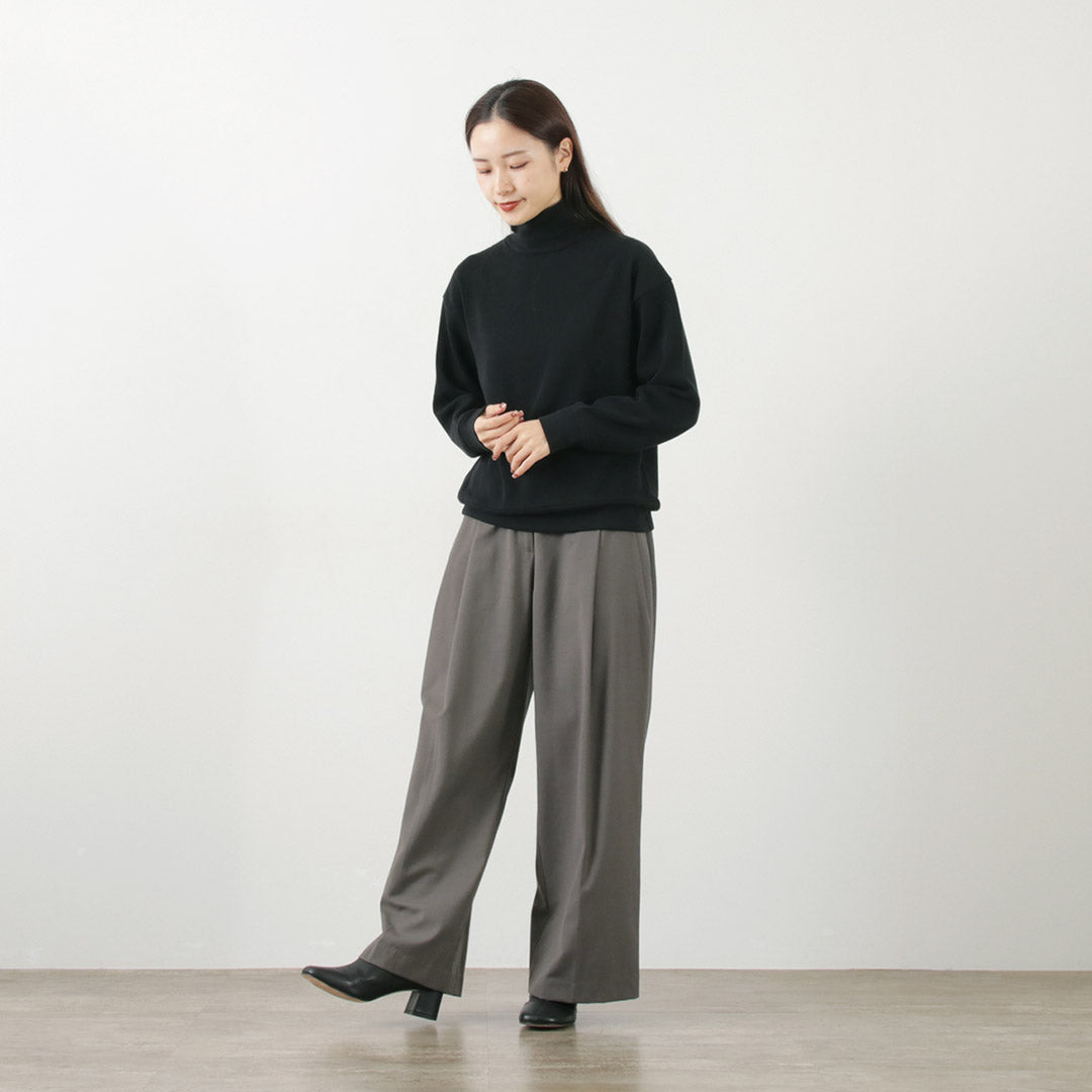 GICIPI(ジチピ) ペーラ ワイドクロップド丈 ハイネック ミラノリブ ニットソー