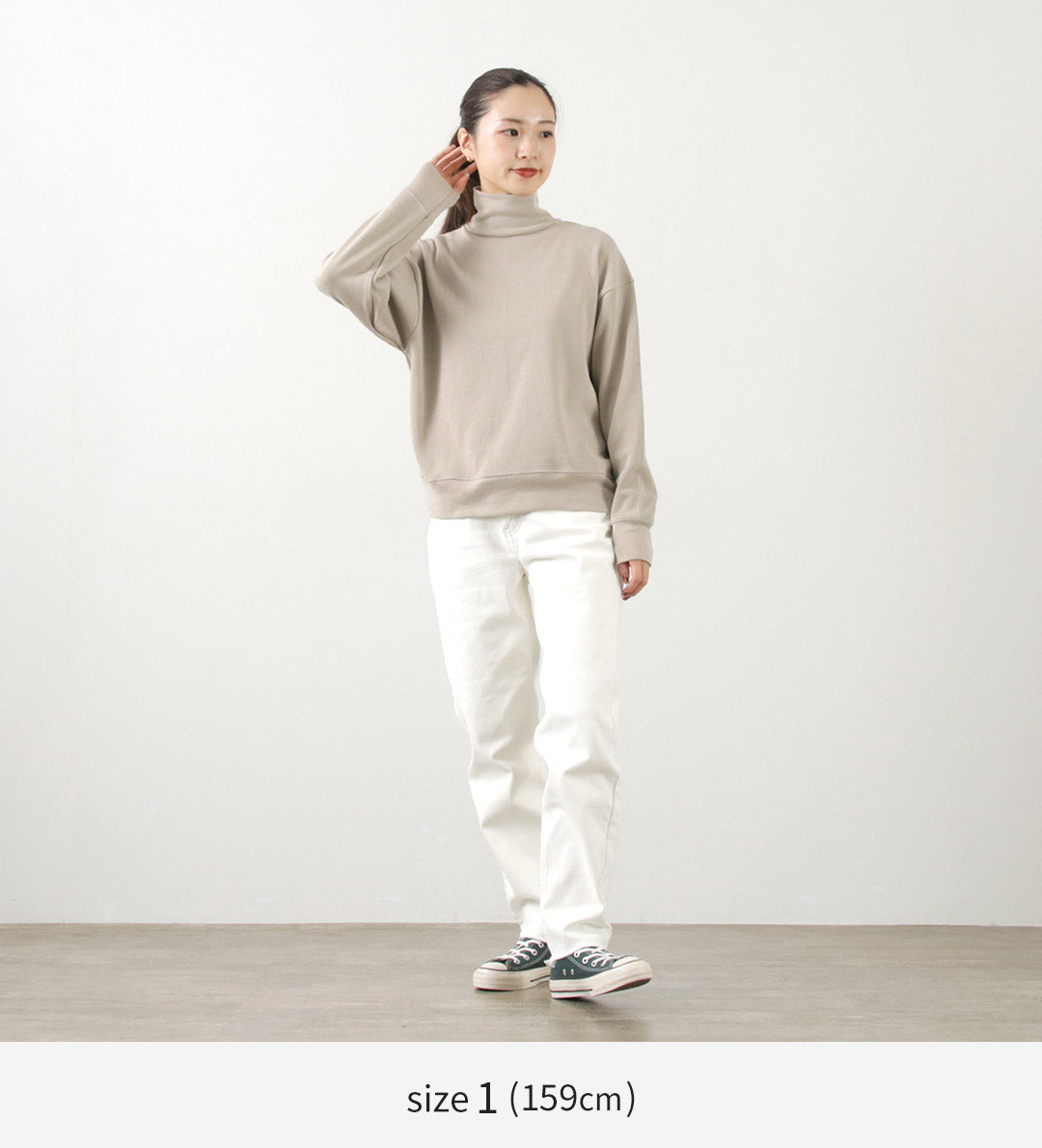 GICIPI(ジチピ) ペーラ ワイドクロップド丈 ハイネック ミラノリブ ニットソー