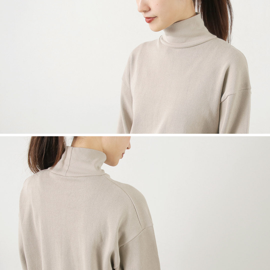 GICIPI(ジチピ) ペーラ ワイドクロップド丈 ハイネック ミラノリブ ニットソー