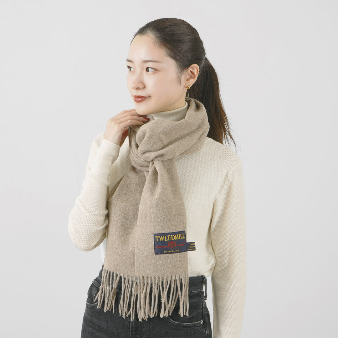 TWEED MILL(ツイードミル) 27×212 ラム ウール スカーフ 無地