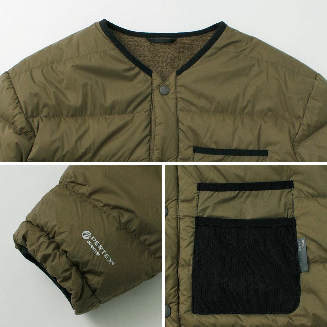 ALLIED FEATHER + DOWN(アライドフェザーアンドダウン) リバーシブル ダウン カーディガン