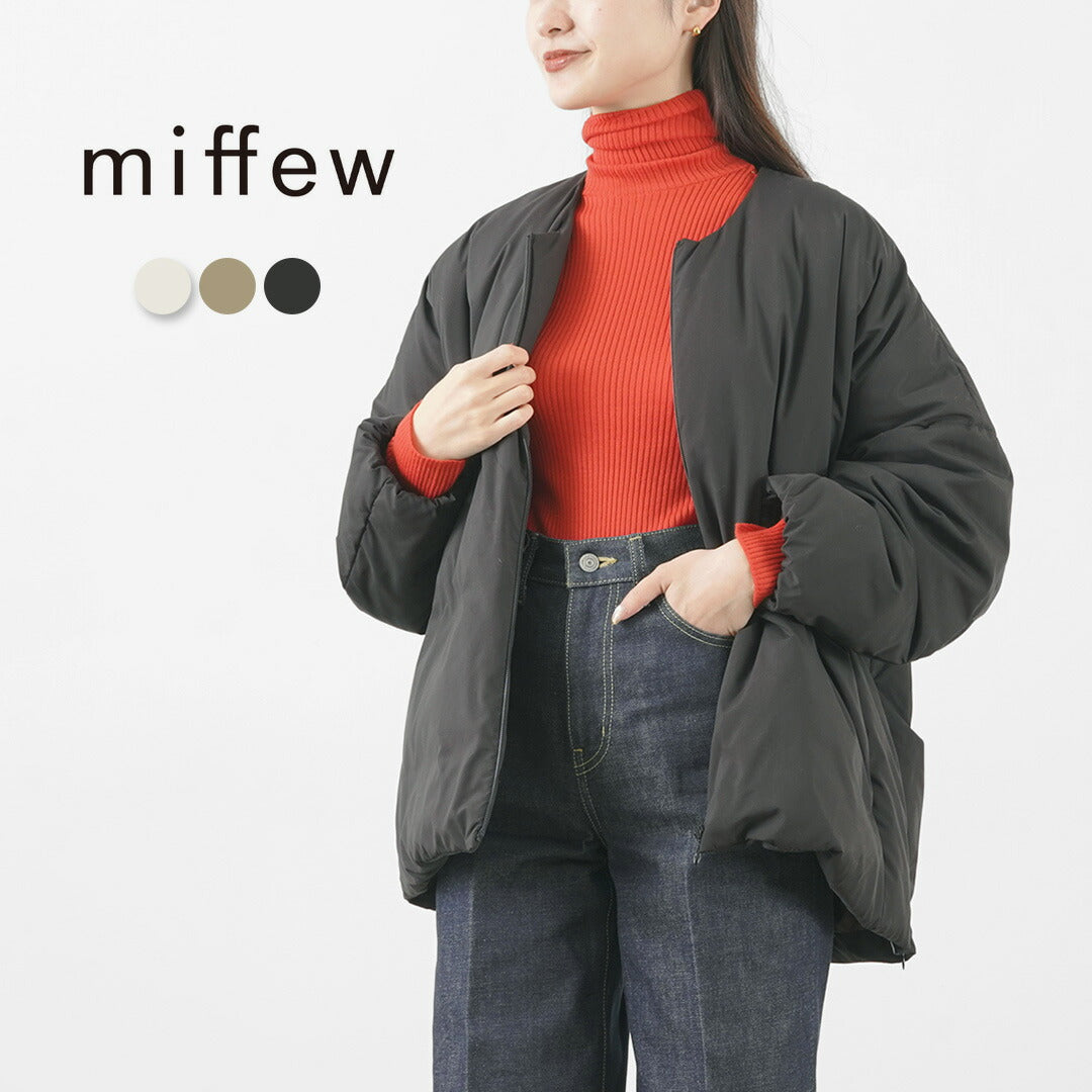 MIFFEW(ミフュー)ノーカラー オーバーダウンジャケット